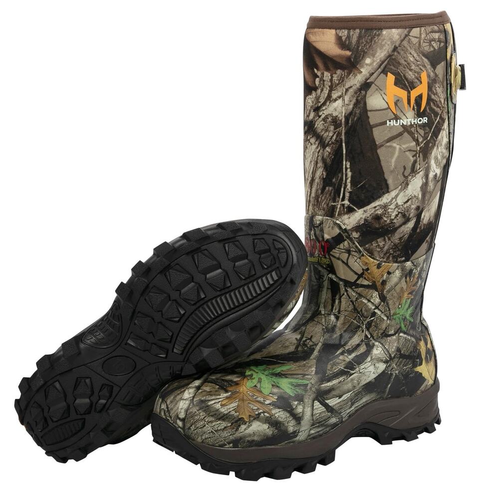HUNTHOR RUBBER HUNTING BOOTS FOR MEN (CAMO,7)